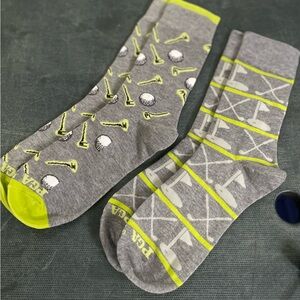 PGA Socks Golf-Themed Gray and Green Socks